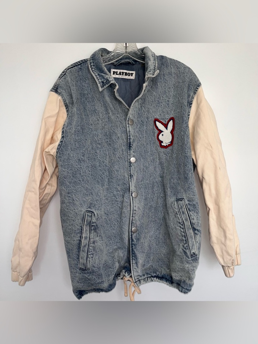 PLAYBOY Light Blue Denim Jacket with Black Logo